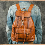 Genuine leather backpack for men_A