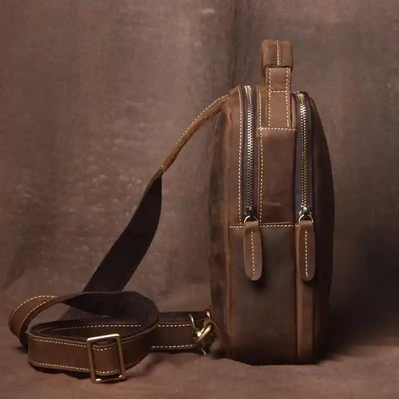 Crossbody-Tasche aus Crazy Horse-Leder — Modell E
