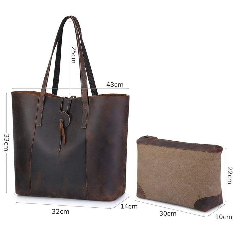 Crazy Horse Leather Tote Bag_For Women_A