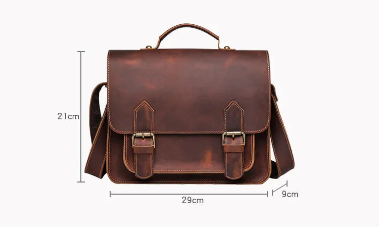 Bolsa de ombro em pele crazy horse — Modelo H — Imagem de detalhe