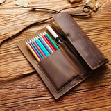 Crazy Horse Leather Pen Case_I
