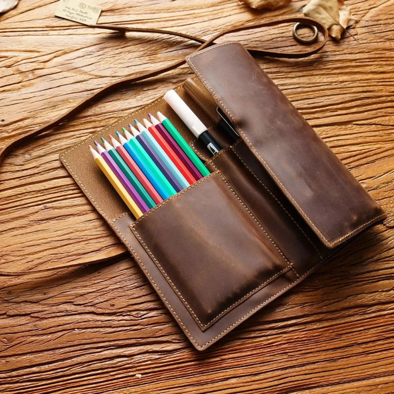 Crazy Horse Leather Pen Case_I