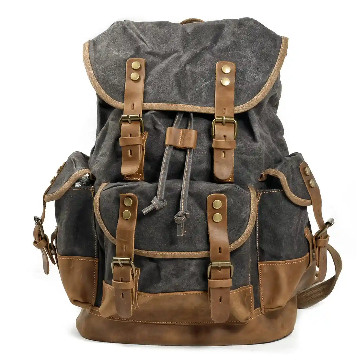 Rucksack aus gewachstem Canvas und Leder — Modell H