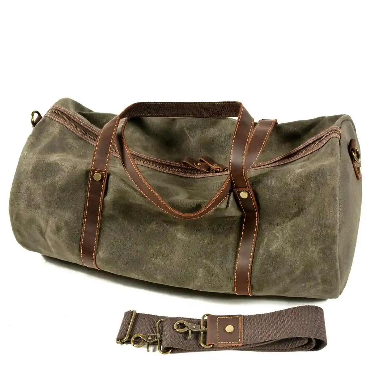 Reisetasche mit Lederbesatz aus Canvas — Modell A