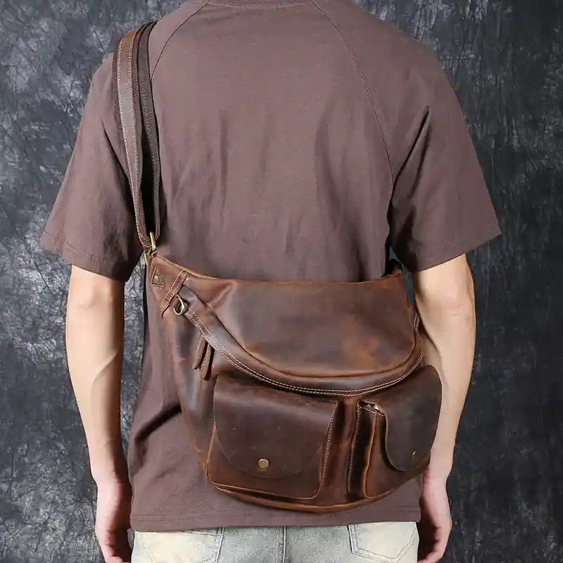 Crazy Horse Leather Shoulder Bag — Style X