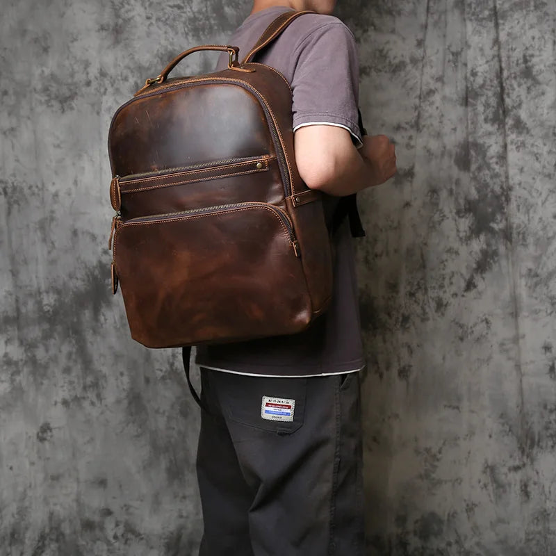 Crazy Horse Leather Backpack_AJ