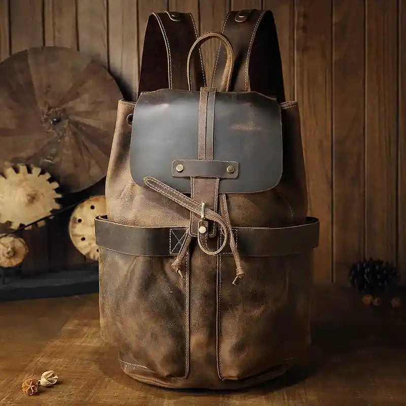 Rucksack aus Crazy Horse-Leder — Modell AQ