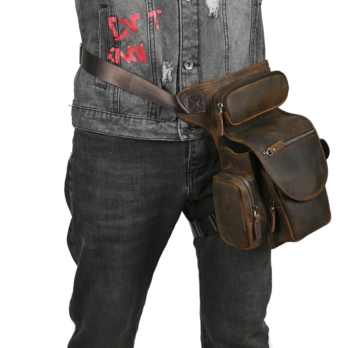 Crazy Horse Leather Waist Bag_O
