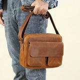 Crazy Horse Leather Shoulder Bag_u