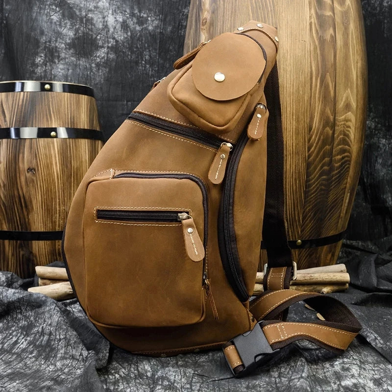 Crazy Horse Leather Crossbody Back_S