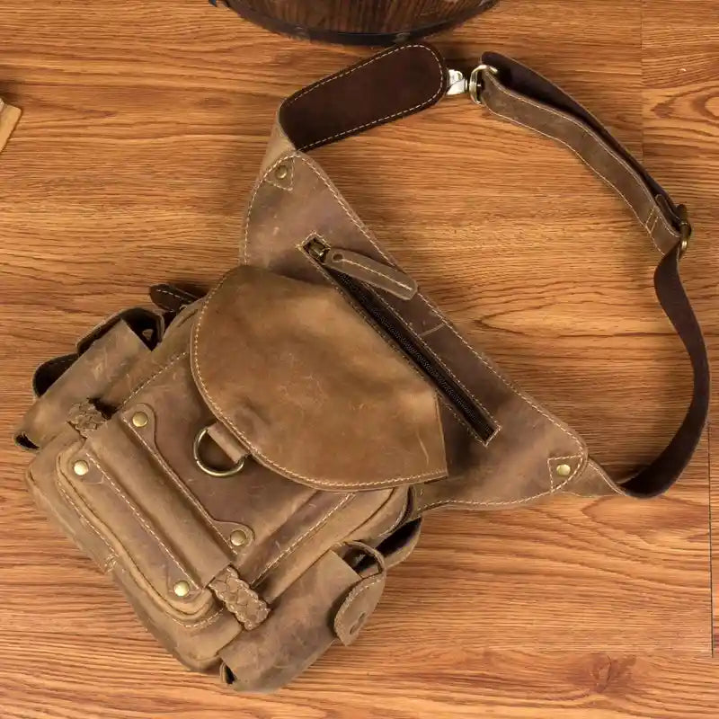 Bolsa de anca em pele crazy horse — Modelo G