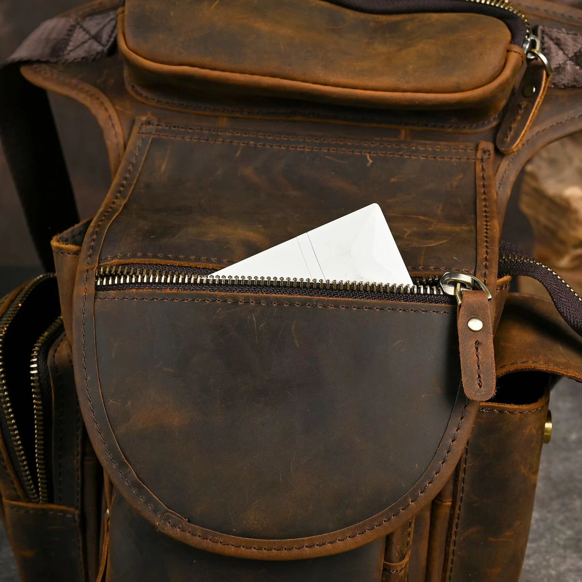 Crazy Horse Leather Waist Bag_O
