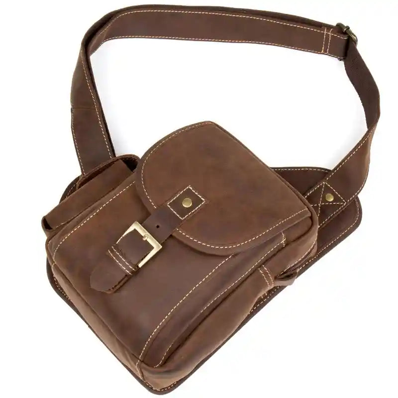 Crossbody-Tasche aus Crazy Horse-Leder — Modell P