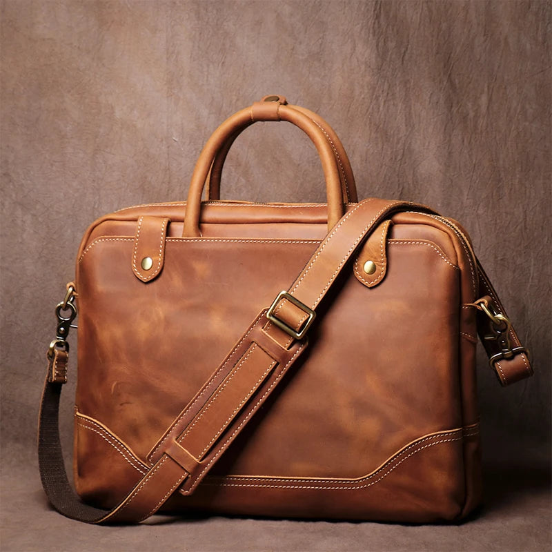 Crazy Horse Leather Briefcase/Business Bag_X