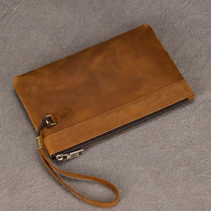 Crazy Horse Leather Clutch — Style B