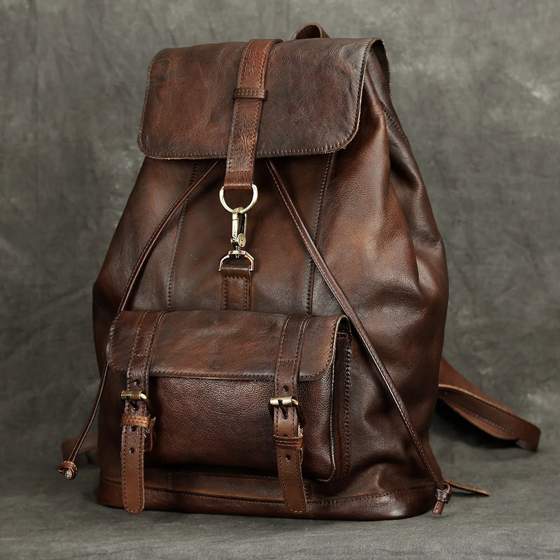 Genuine leather backpack for men_A