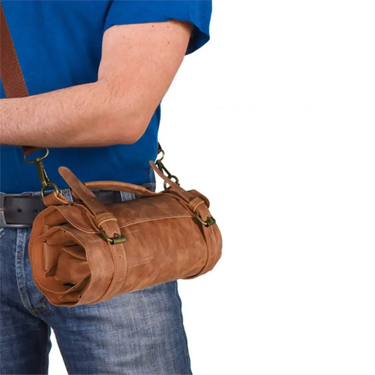 Estojo enrolável para ferramentas em pele sintética PU