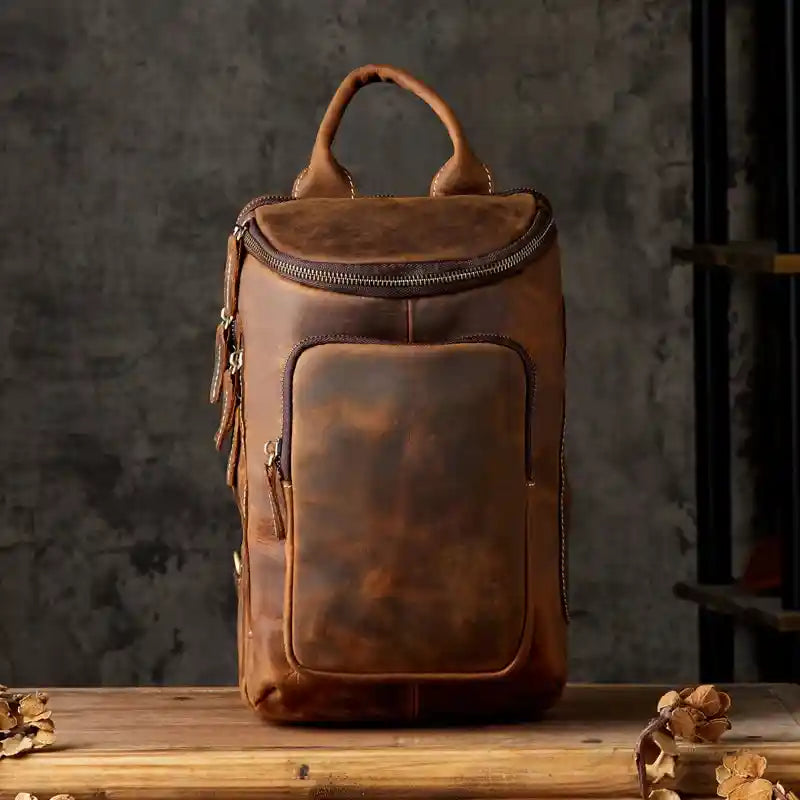 Bolsa a tiracolo em pele crazy horse — Modelo L