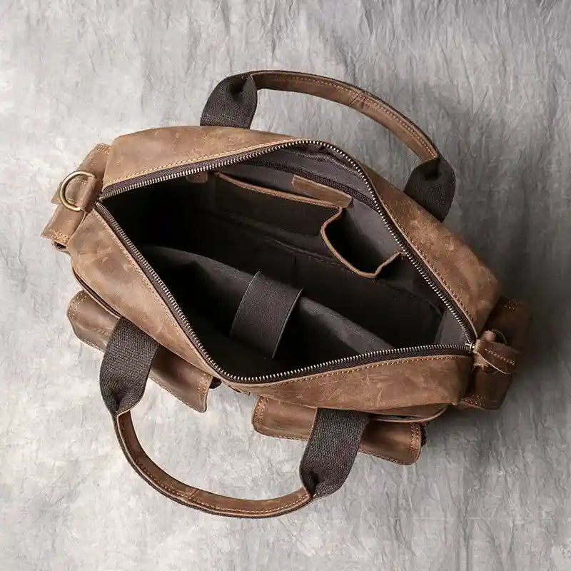 Bolsa de ombro em pele crazy horse — Modelo AE