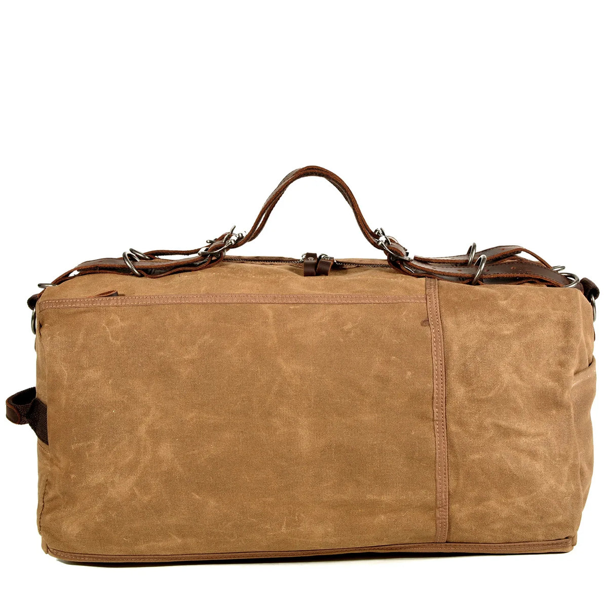 Saco duffel em lona encerada e pele — Modelo C