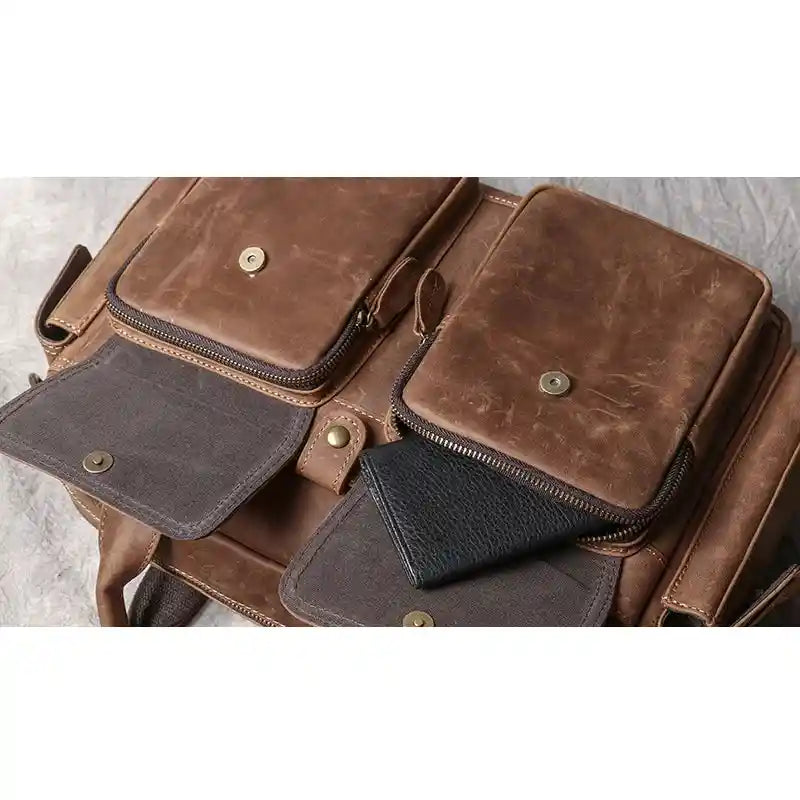 Bolsa de ombro em pele crazy horse — Modelo AE