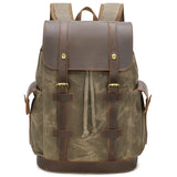 クレイジーホースレザー 防水キャンバスリュック_K