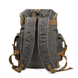 Crazy Horse Leather Waterproof Canvas Backpack_H