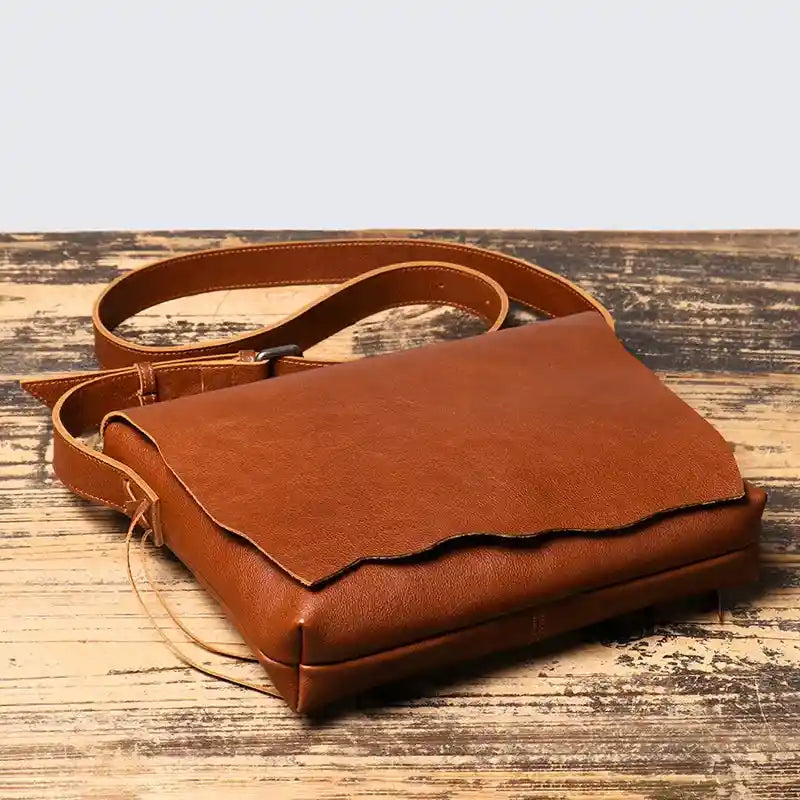 Cowhide Flap Shoulder Bag — Style E