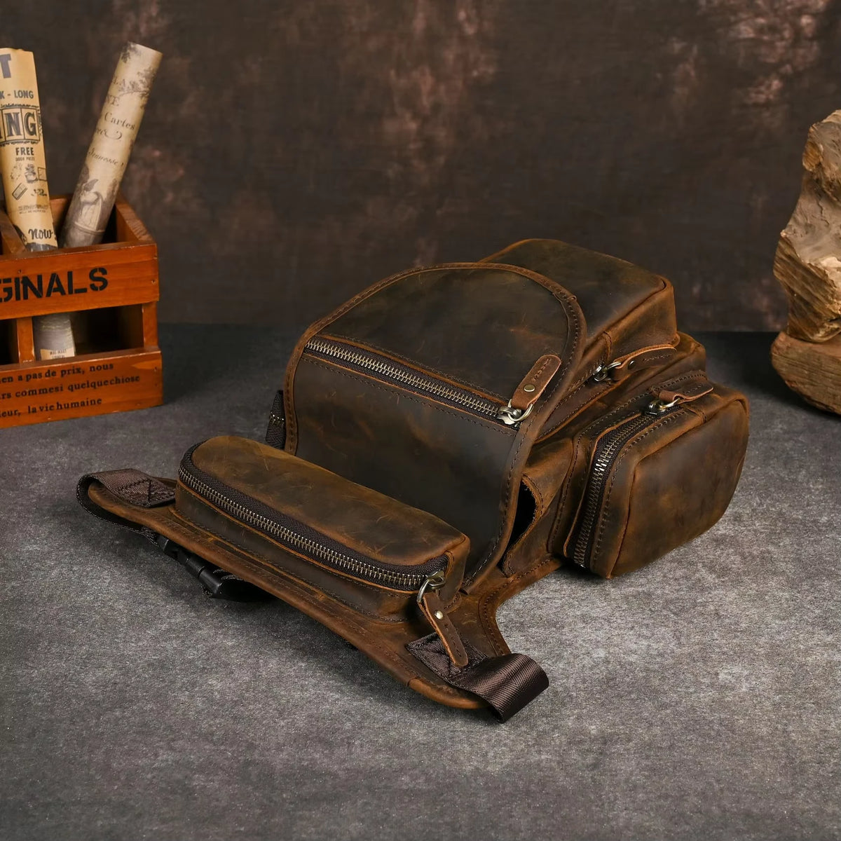 Crazy Horse Leather Waist Bag_O