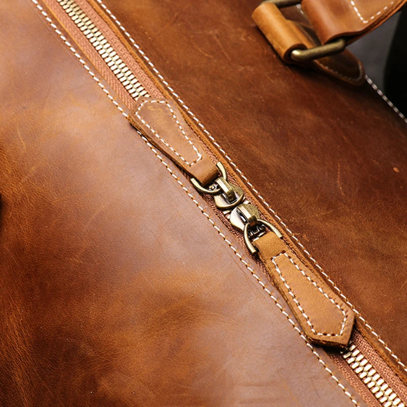 Crazy Horse Leather Gran capacidad Bag_a