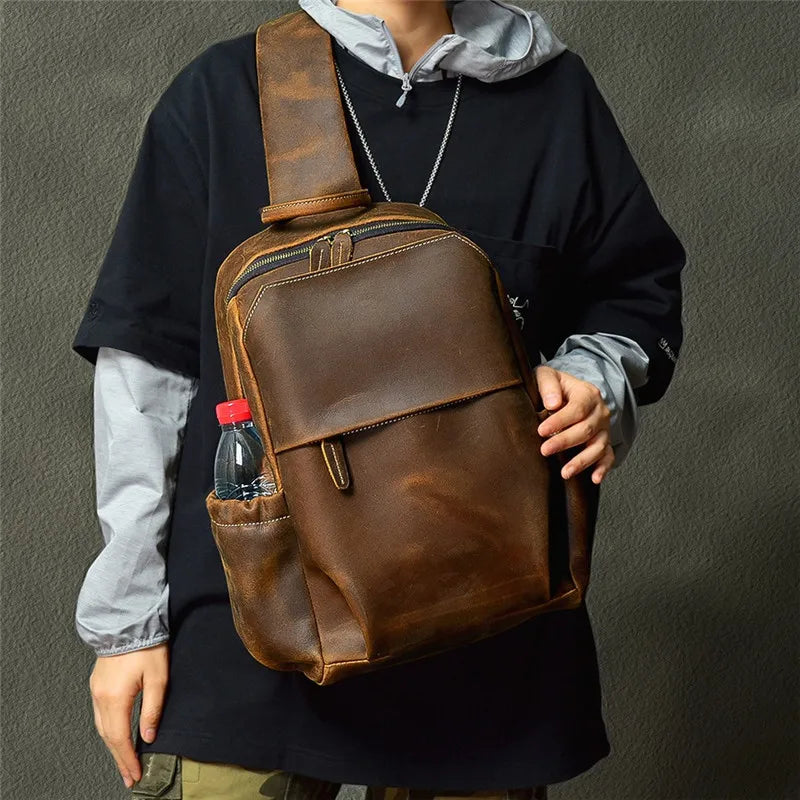 Crazy Horse Leather Crossbody Bag_O