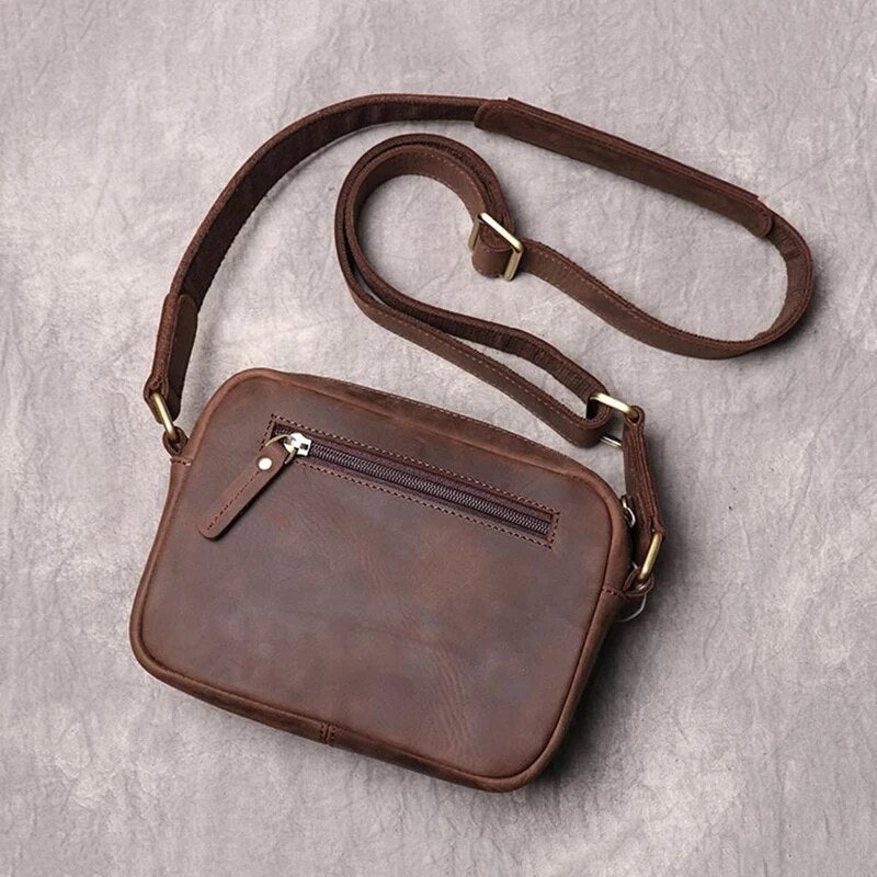 Crazy Horse Leather Mini Shoulder Bag — Style B