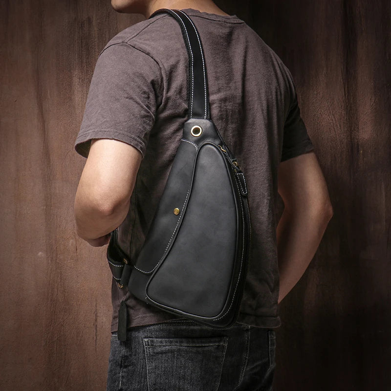 Crazy Horse Leather Cross Body Back_K