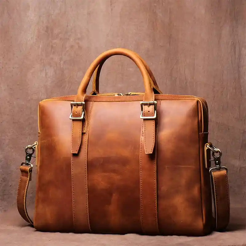 Aktentasche aus Crazy Horse-Leder — Modell P