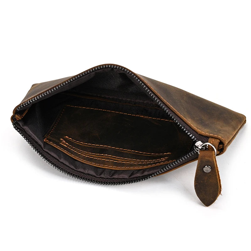 Crazy Horse Leather Long Wallet — Style A