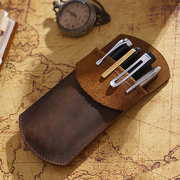 Crazy Horse Leather Pen Case_F