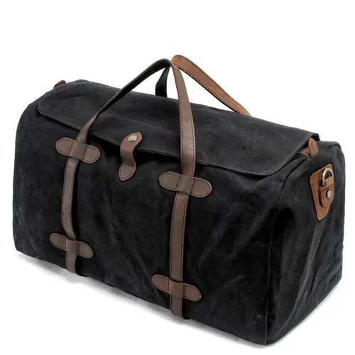 Duffle-Bag aus gewachstem Canvas und Leder — Modell D