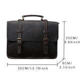 Vintage Men's Genuine Leather Backpack Large Capacity Laptop Briefcase Handbag Crazy Horse Cowhide Shoulder Bag Messenger Bag