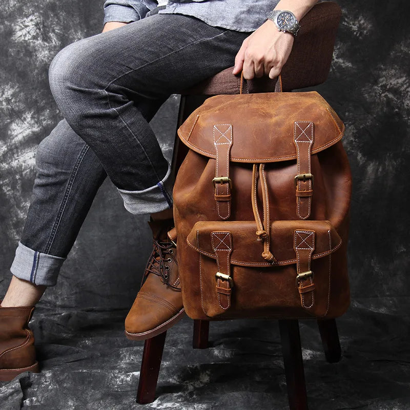 Rucksack aus Crazy Horse-Leder — Modell Q