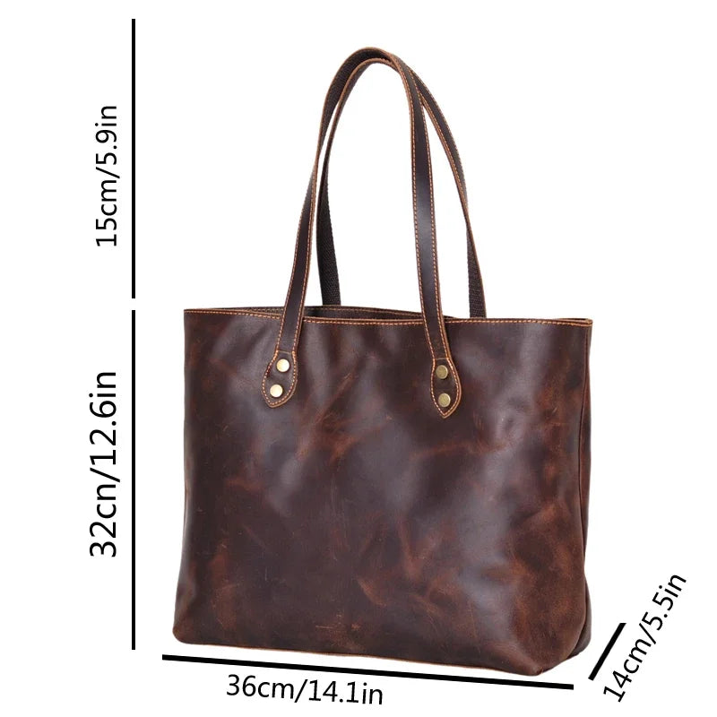 Crazy Horse Leather Tote Bag_N