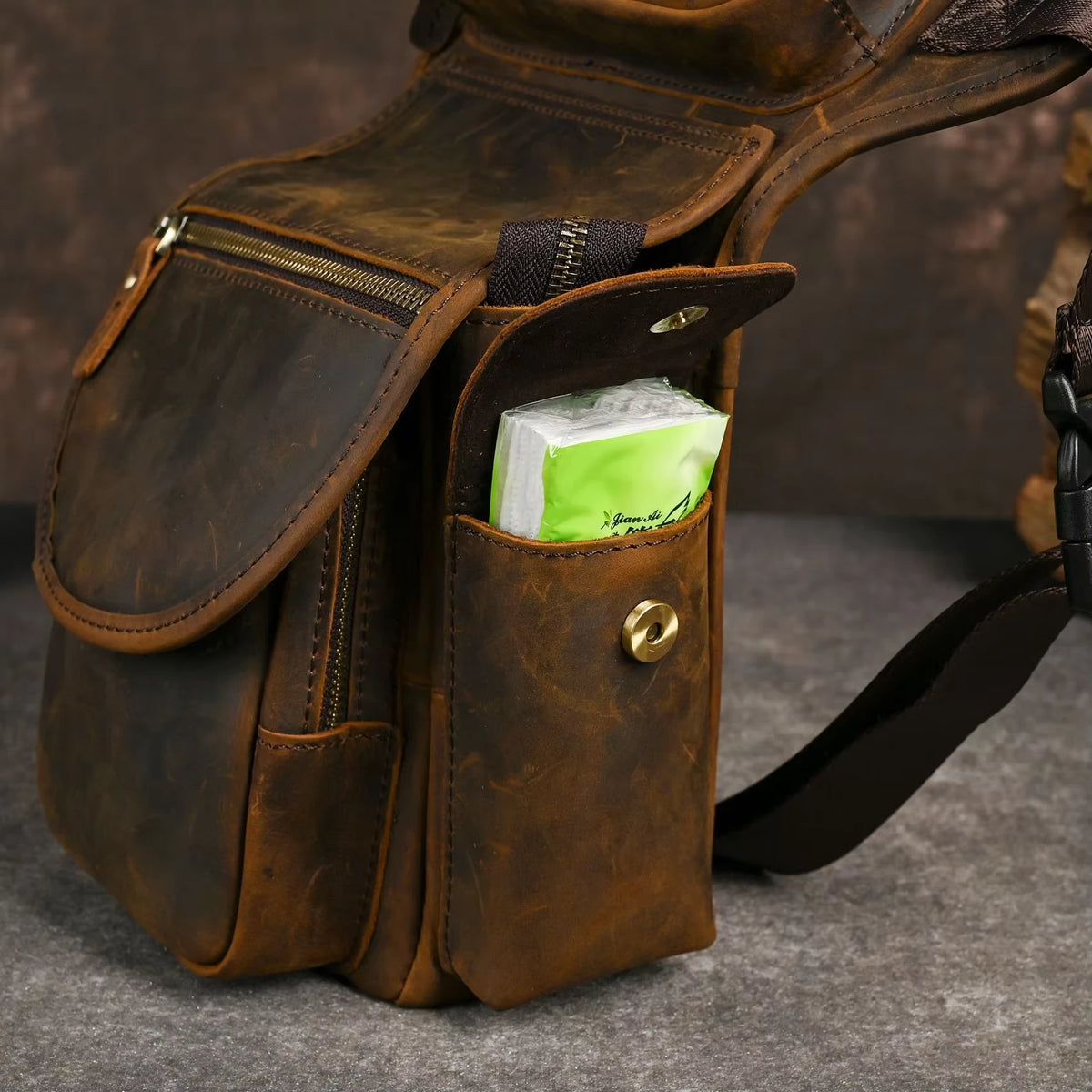 Crazy Horse Leather Waist Bag_O