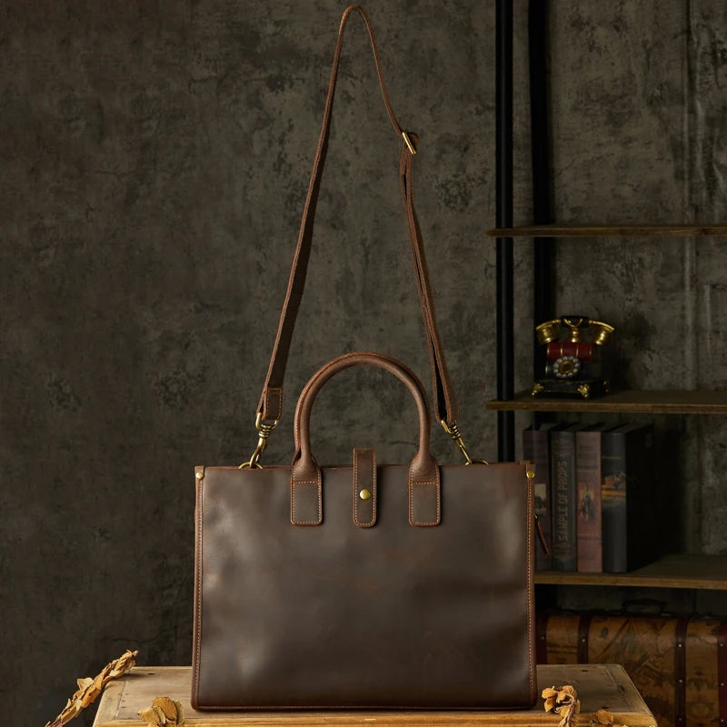 Crazy Horse Leather Briefcase/Business Bag_Y