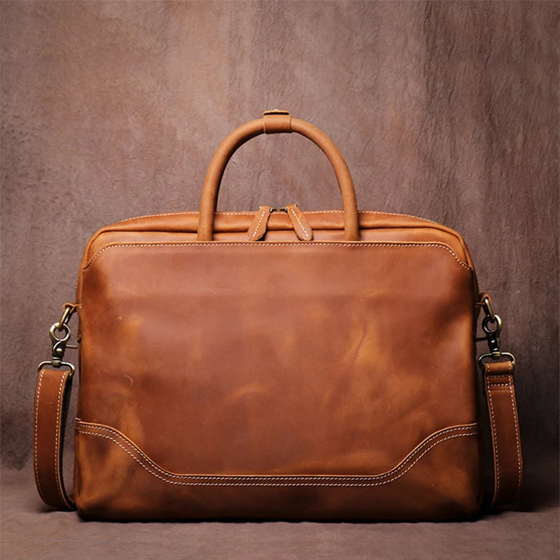 Crazy Horse Leather Briefcase/Business Bag_X