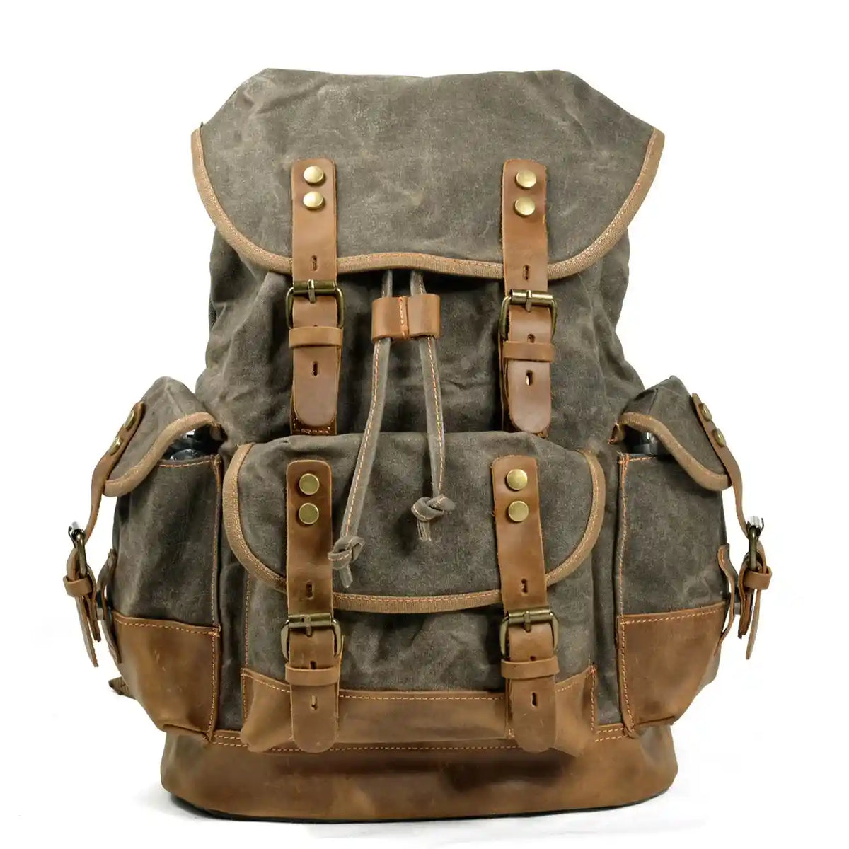 Rucksack aus gewachstem Canvas und Leder — Modell H