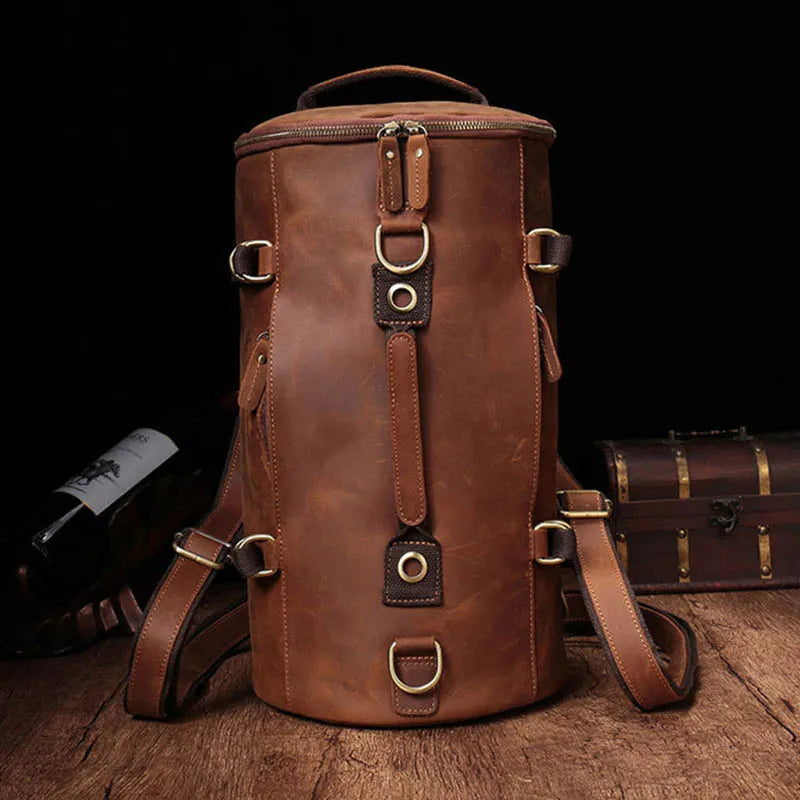 Crazy Horse Leather Large Capacity Travel Bag_D