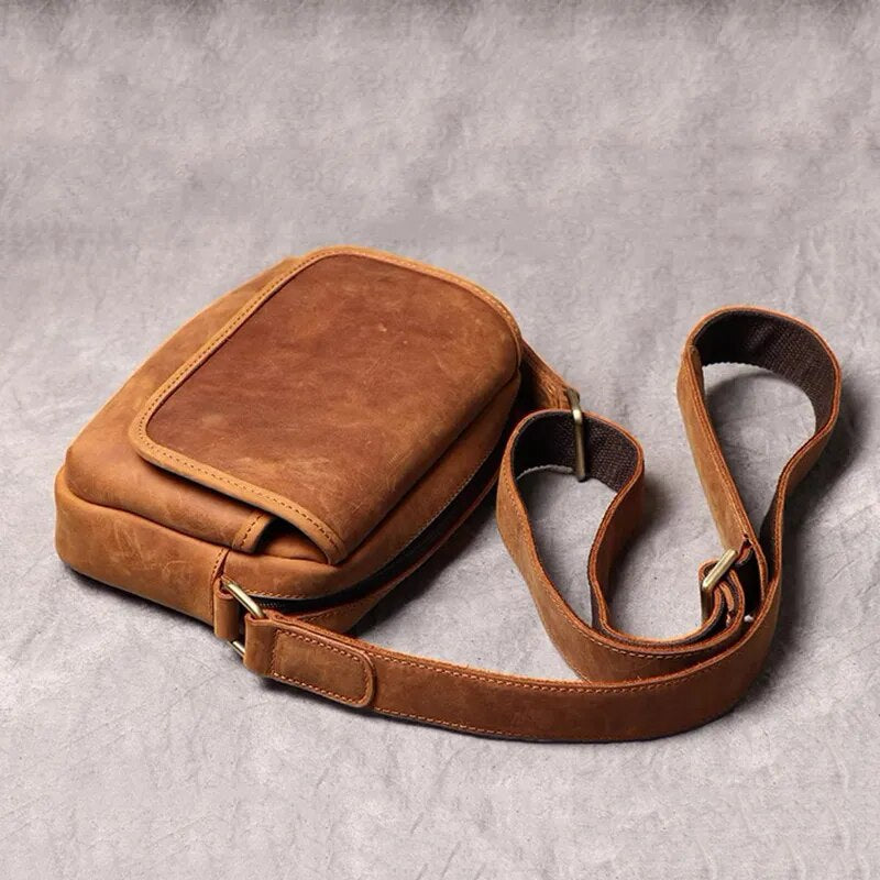 Crazy Horse Leather Mini Shoulder Bag — Style B