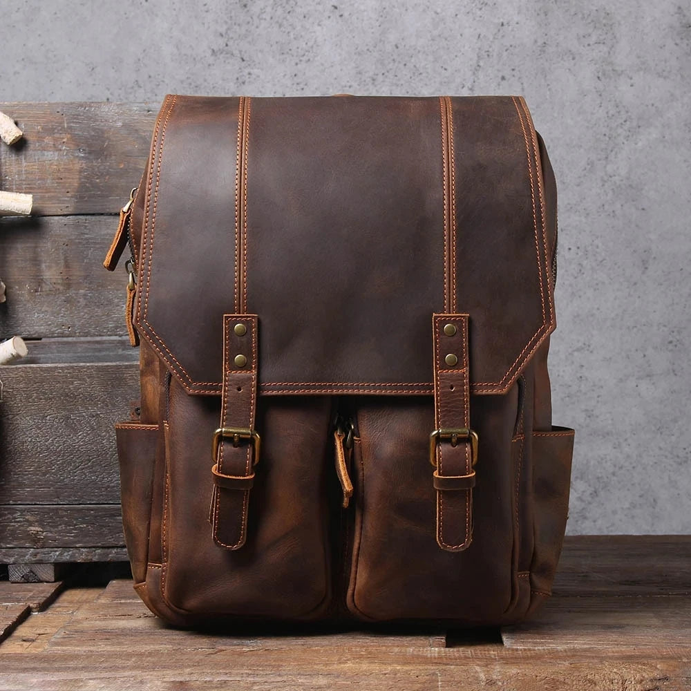 Rucksack aus Crazy Horse-Leder — Modell K