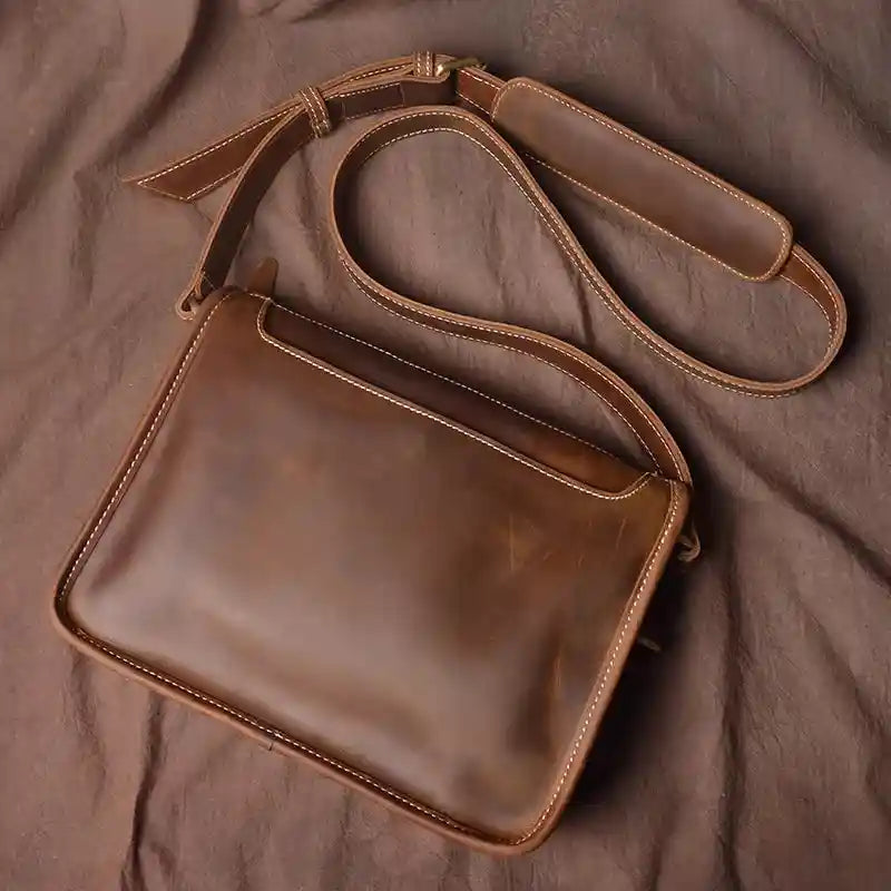 Crazy Horse Leather Shoulder Bag — Style AB