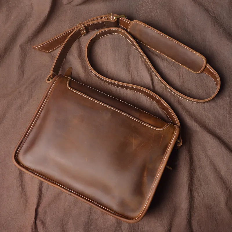 Crazy Horse Leather Shoulder Bag_AB