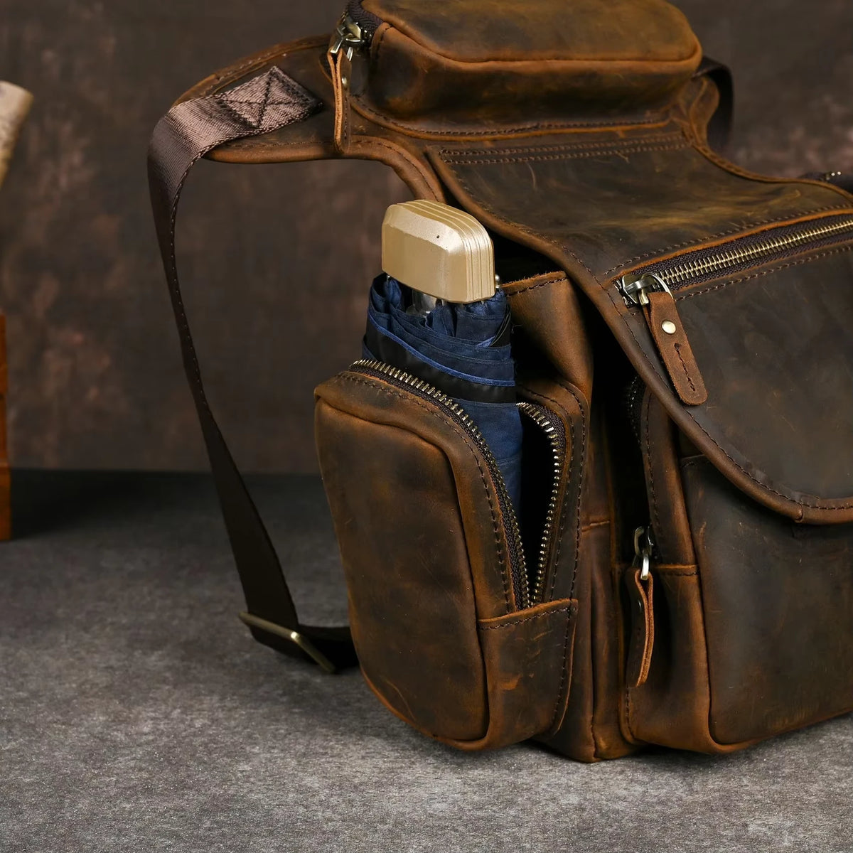 Crazy Horse Leather Waist Bag_O